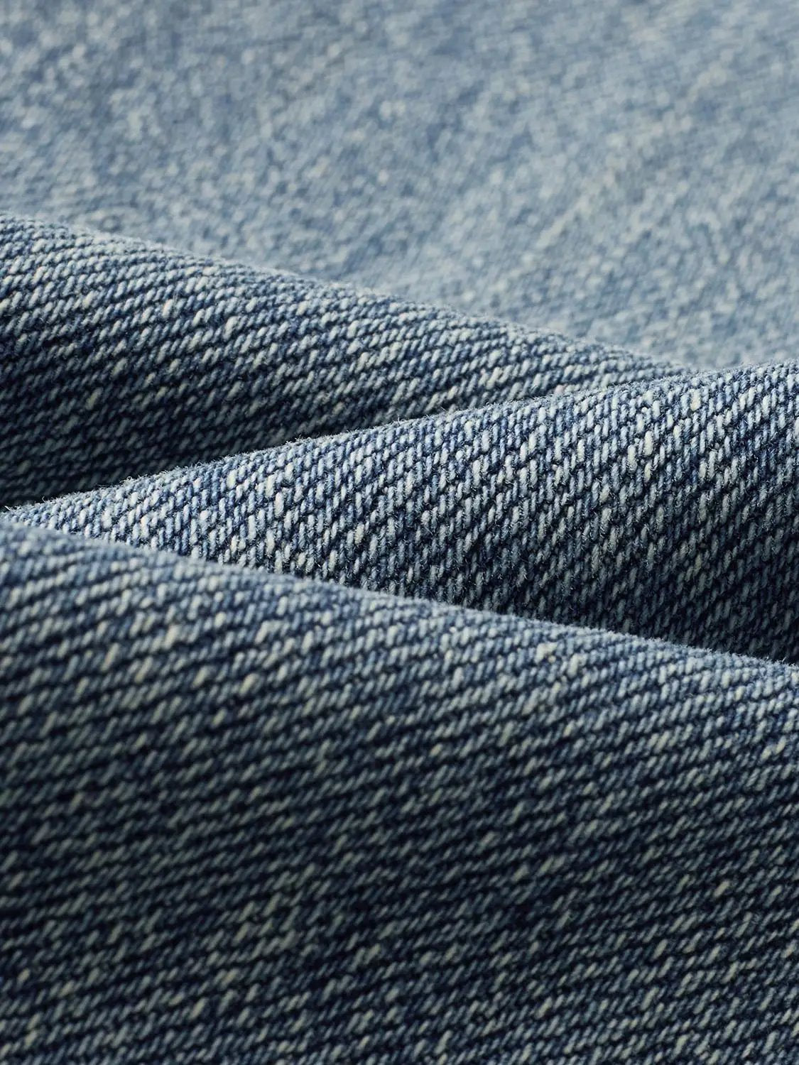 Medium Wash Wide-leg Mid-rise Cotton Jeans