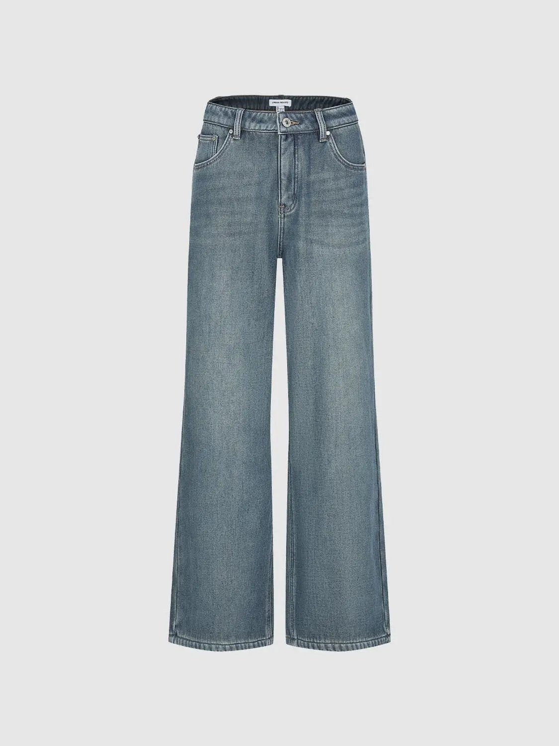 Mid-rise Wide-leg Stretch Cotton Blend Jeans