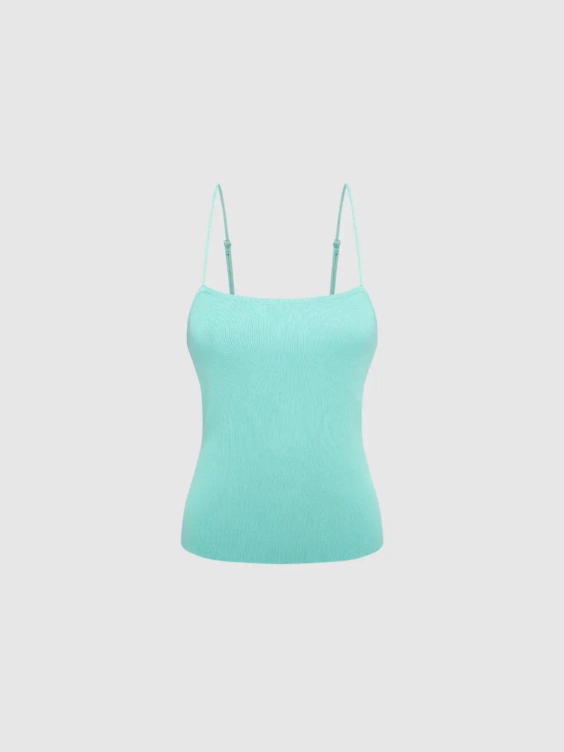 Knit Fitted Sleeveless Cami Top With Adjustable Straps