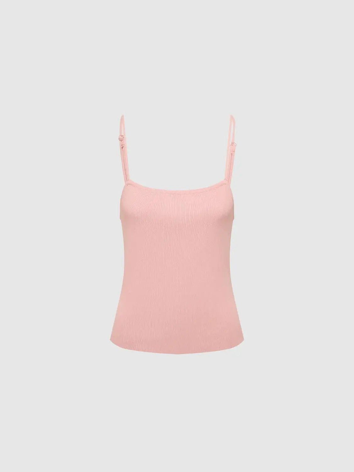 Knit Fitted Sleeveless Cami Top With Adjustable Straps