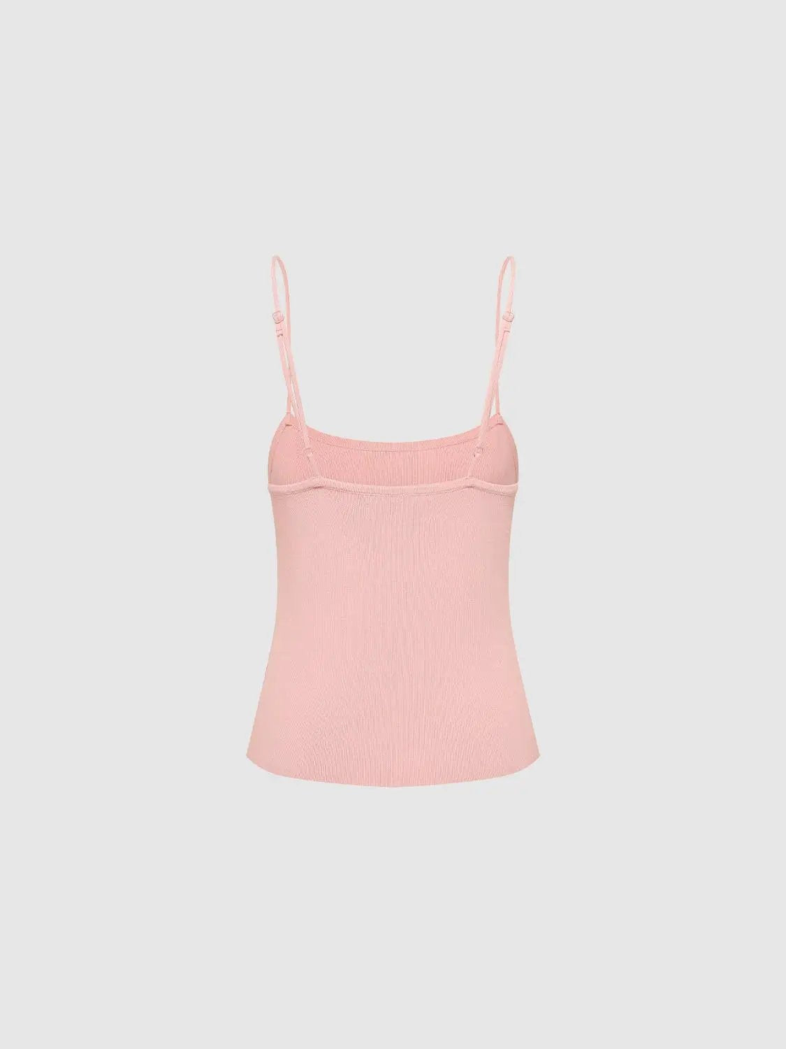 Knit Fitted Sleeveless Cami Top With Adjustable Straps