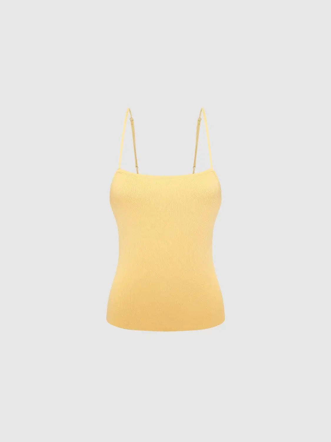 Knit Fitted Sleeveless Cami Top With Adjustable Straps