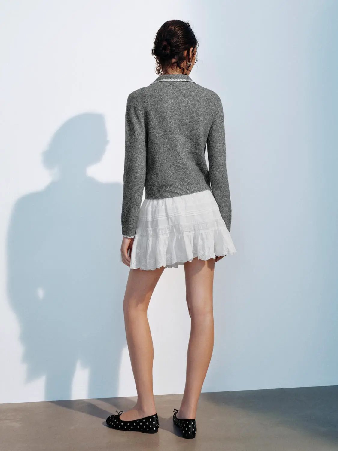 Embroidered Long Sleeve Button Front Cardigan