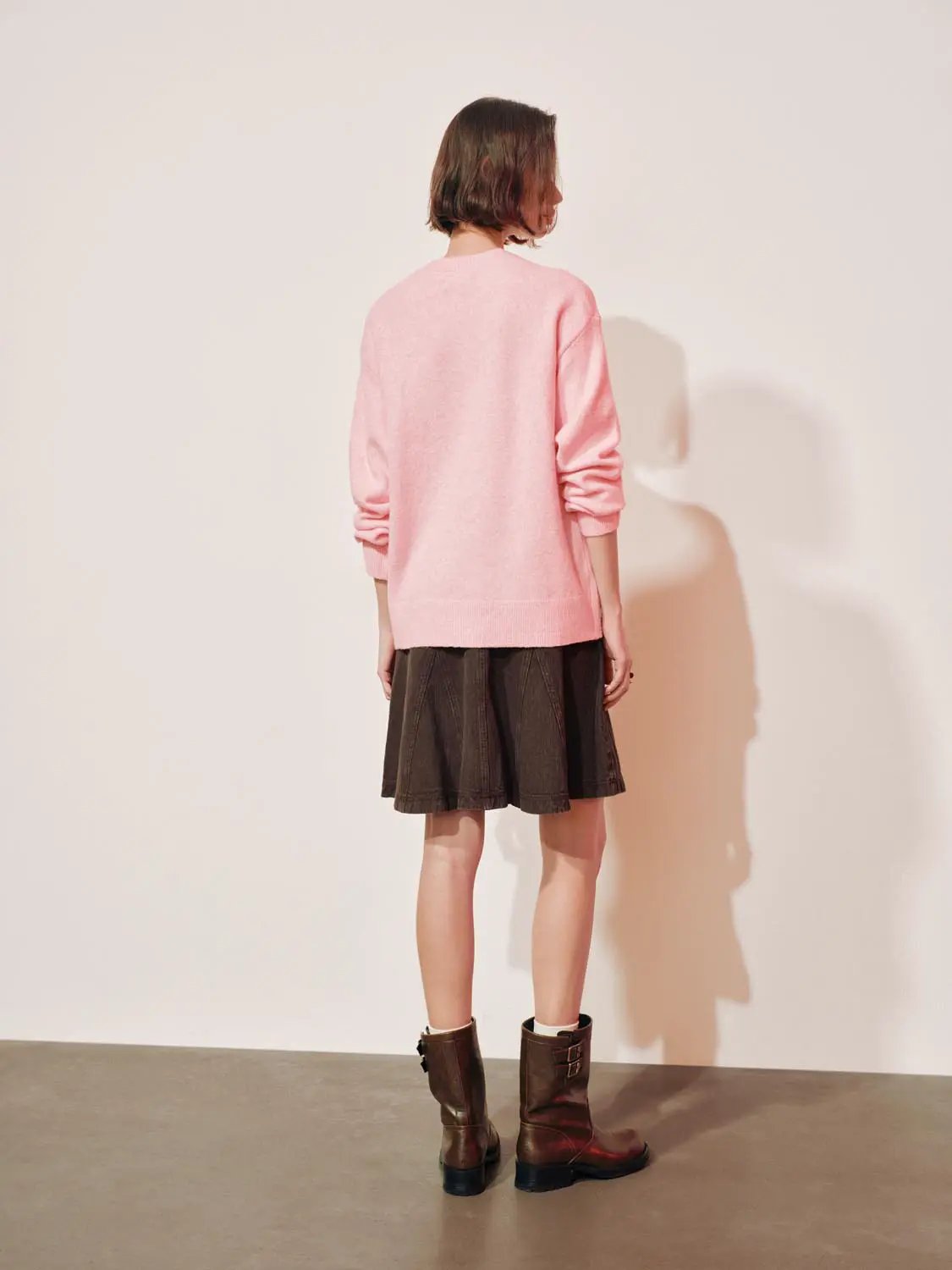 Knit Graphic Print Long Sleeve Crew Neck Sweater