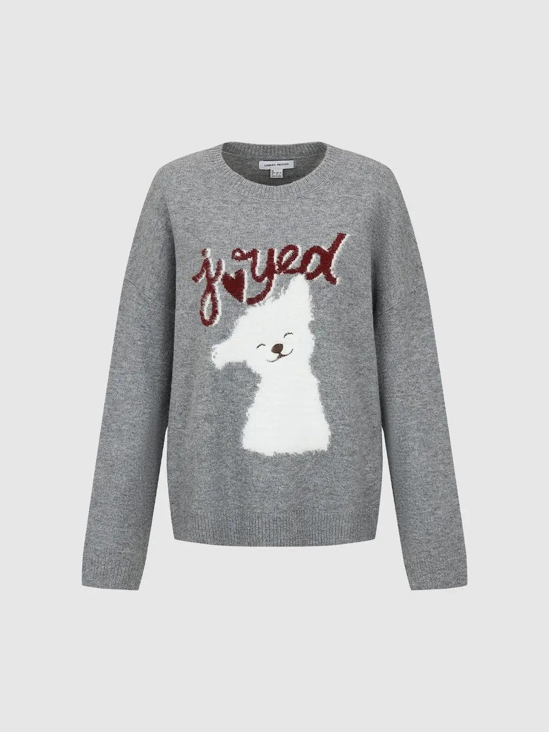 Animal Graphic Oversized Crew Neck Long Sleeve Sweater