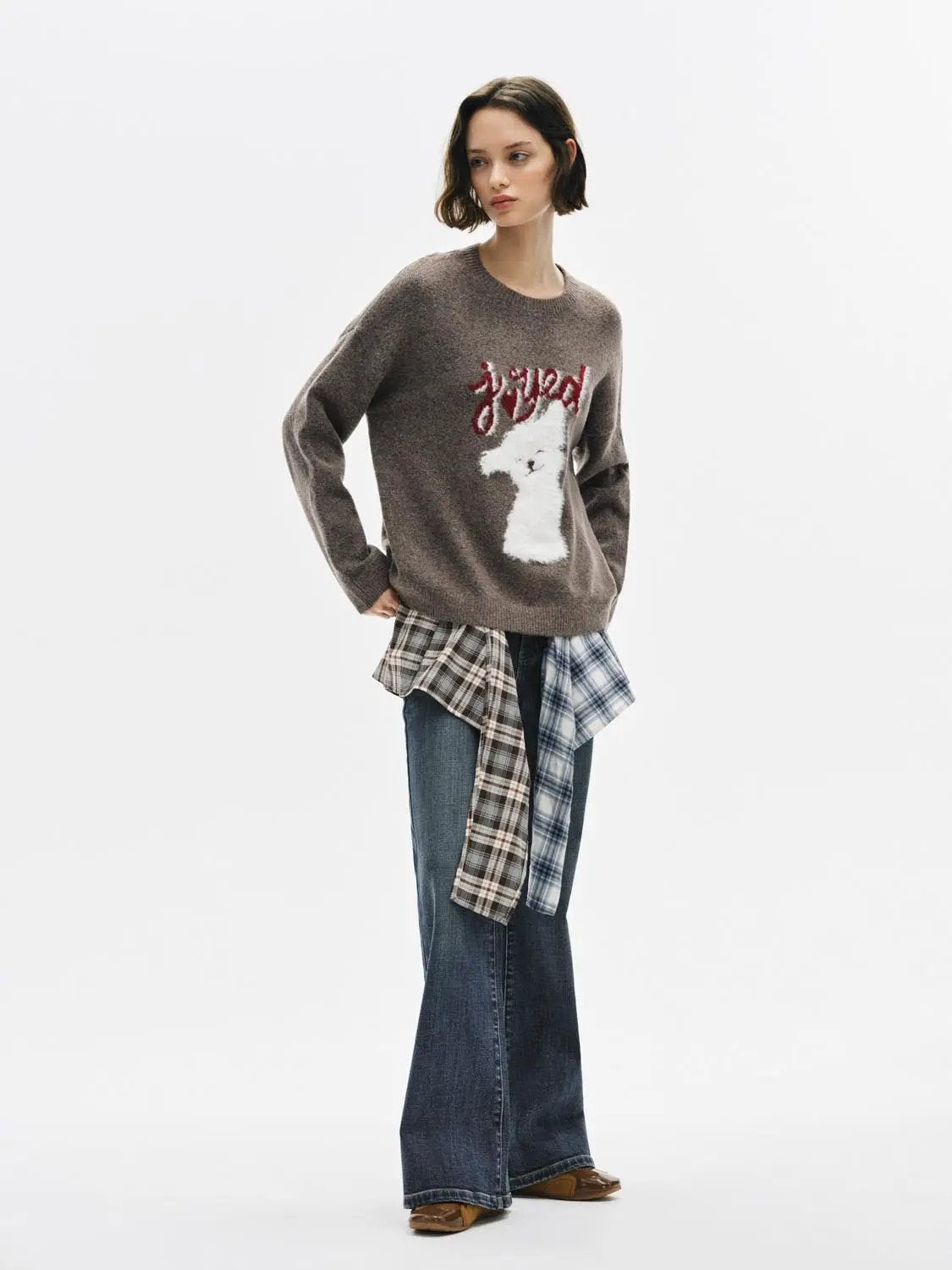 Animal Graphic Oversized Crew Neck Long Sleeve Sweater