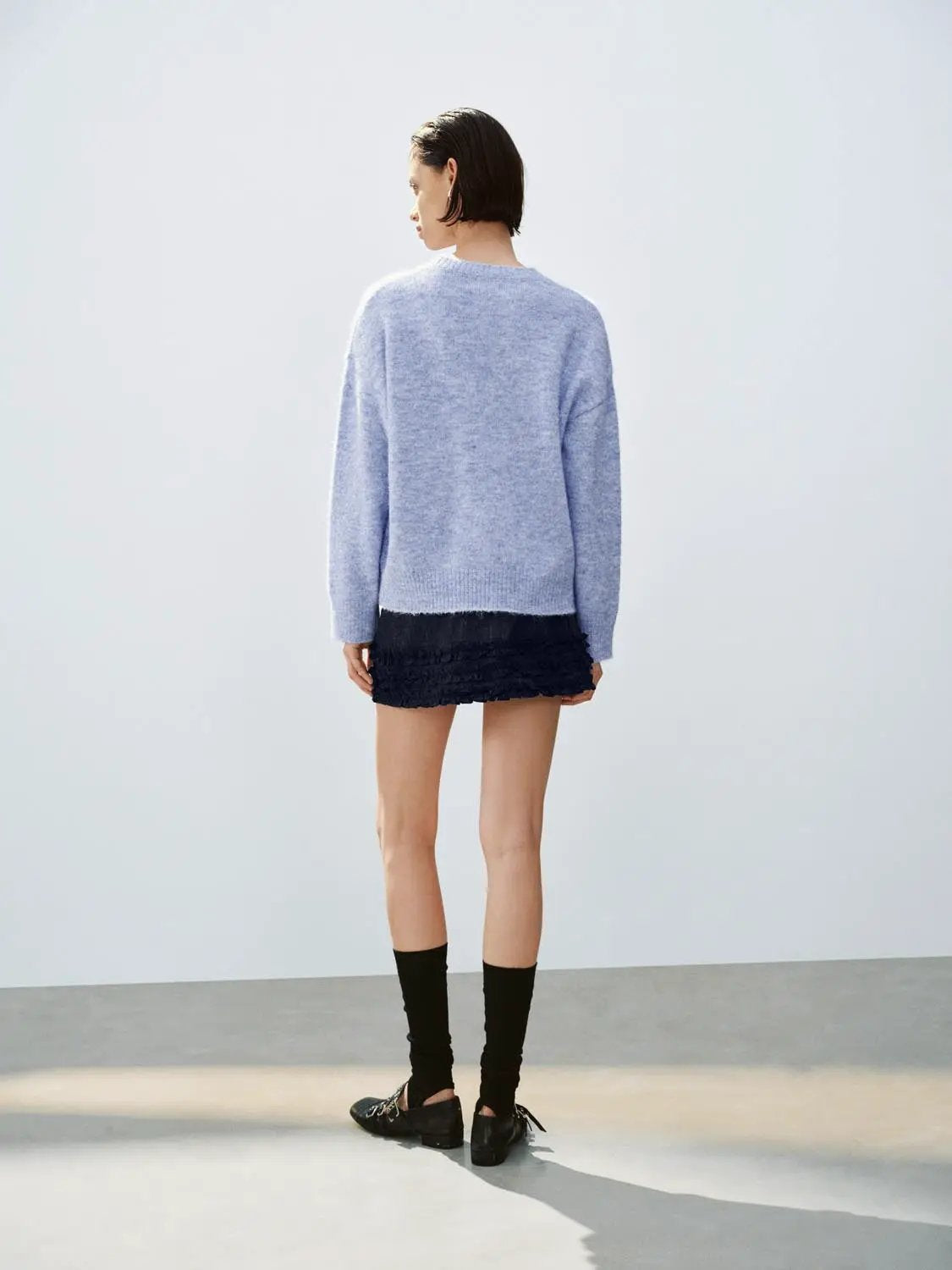Graphic Print Crew Neck Long Sleeve Knit Sweater