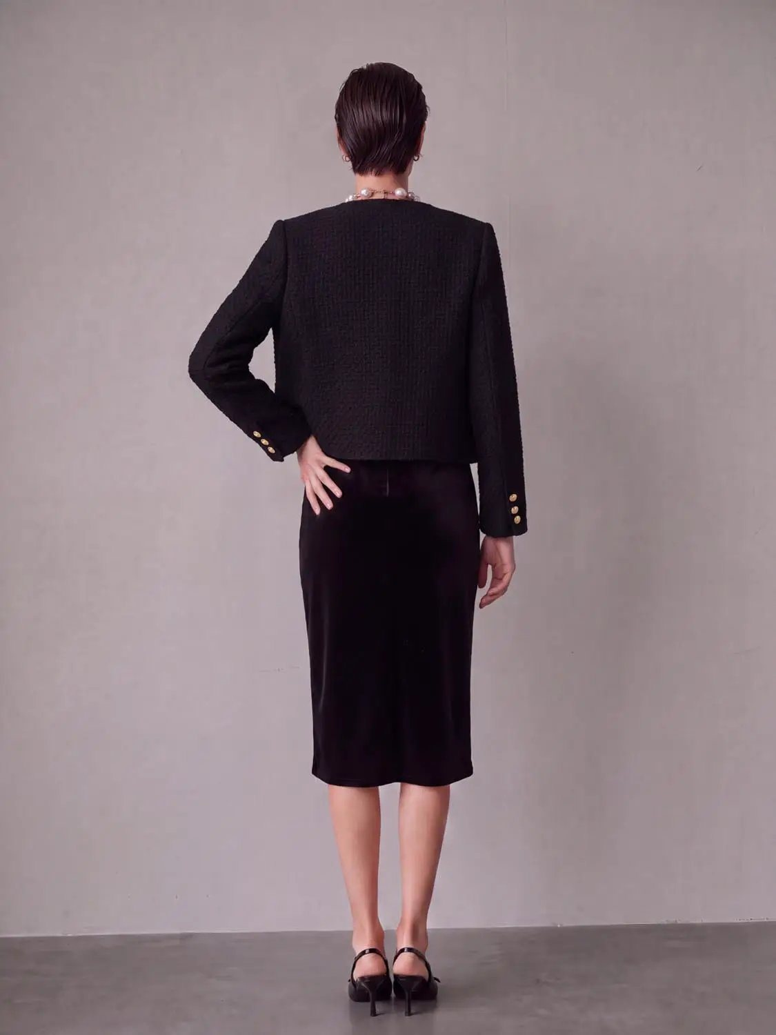 Multi-Pocket Tweed Jacket