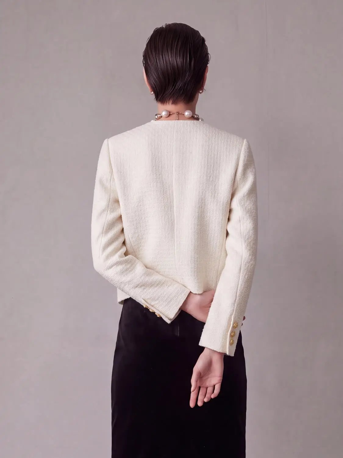 Multi-Pocket Tweed Jacket