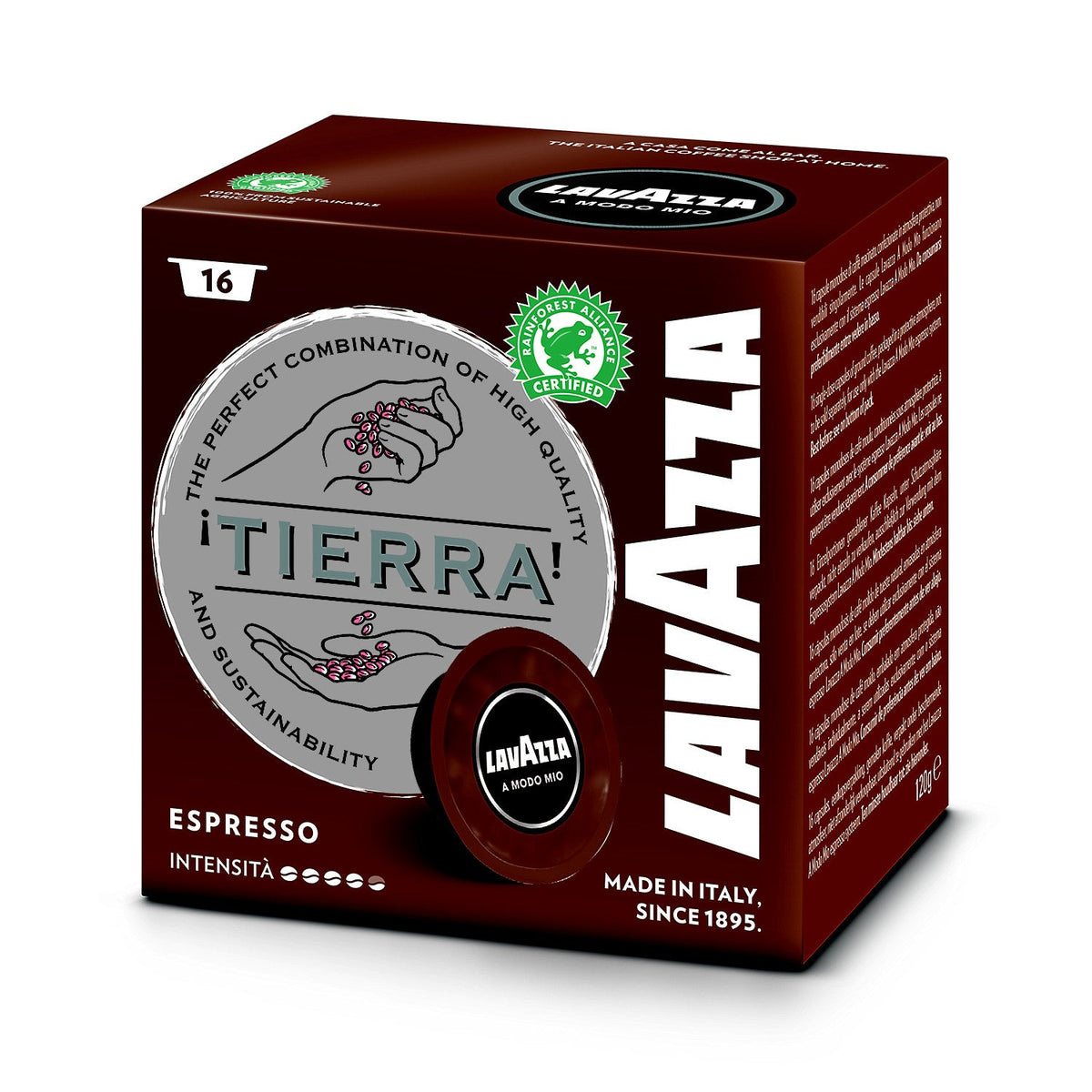 16 Lavazza A Modo Mio Coffee Pods - Tierra Espresso - Strong