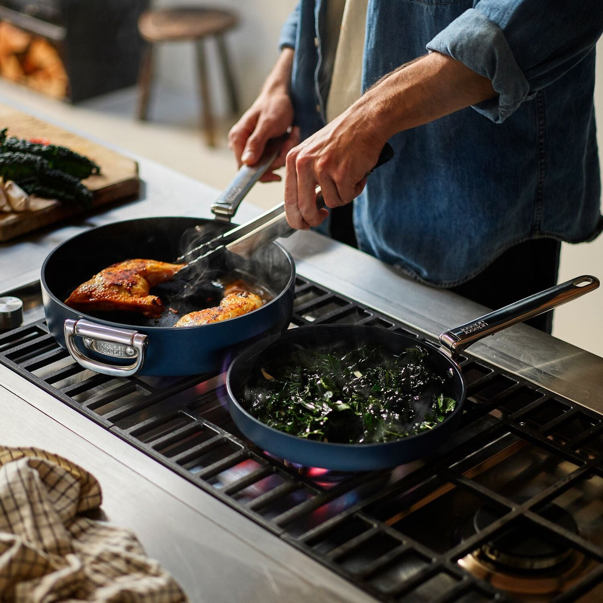 Joseph Joseph Space 2 Piece Frying Pan Set with Folding Handles