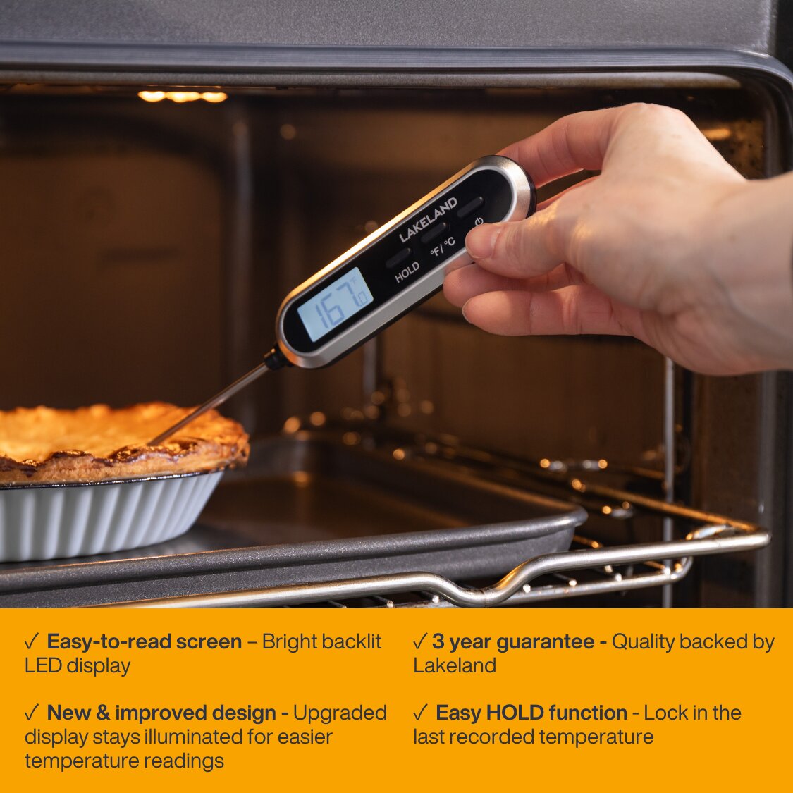 Lakeland Rapid Response Thermometer with LED Display