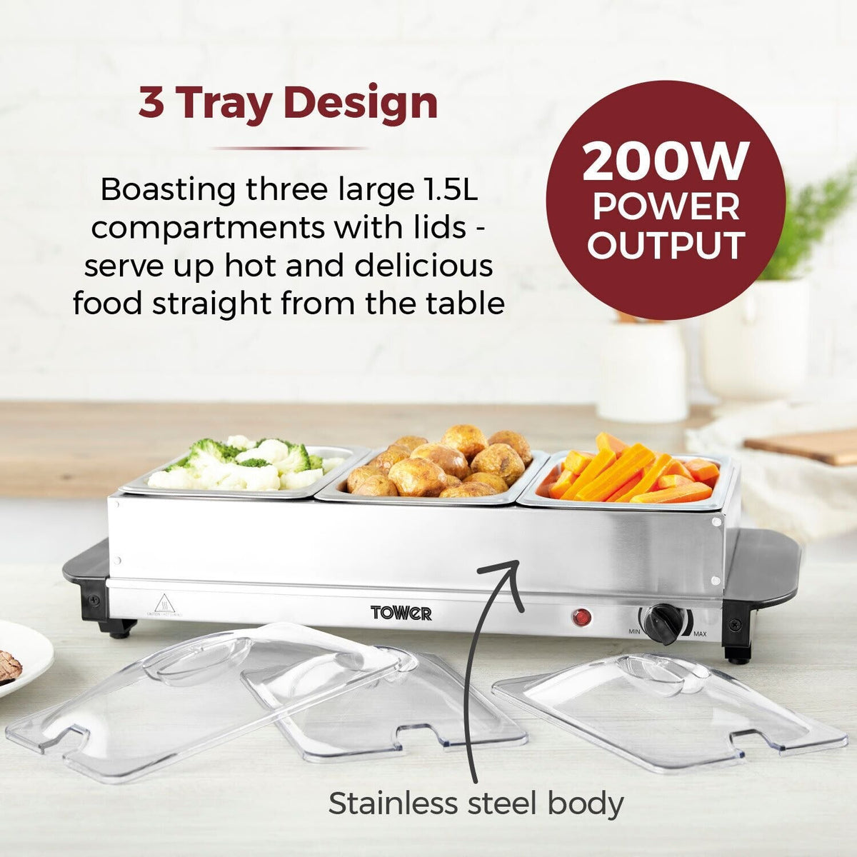 Tower Buffet Server 3 x 1.5L T16150
