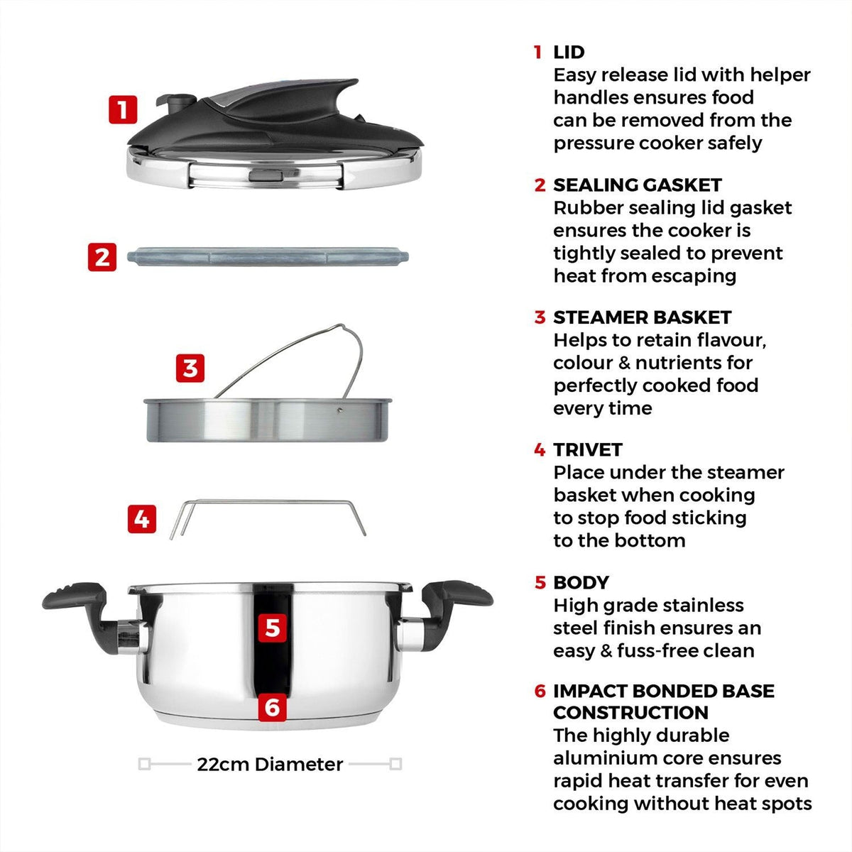 Tower One-Touch Ultima 4L Pressure Cooker T920002