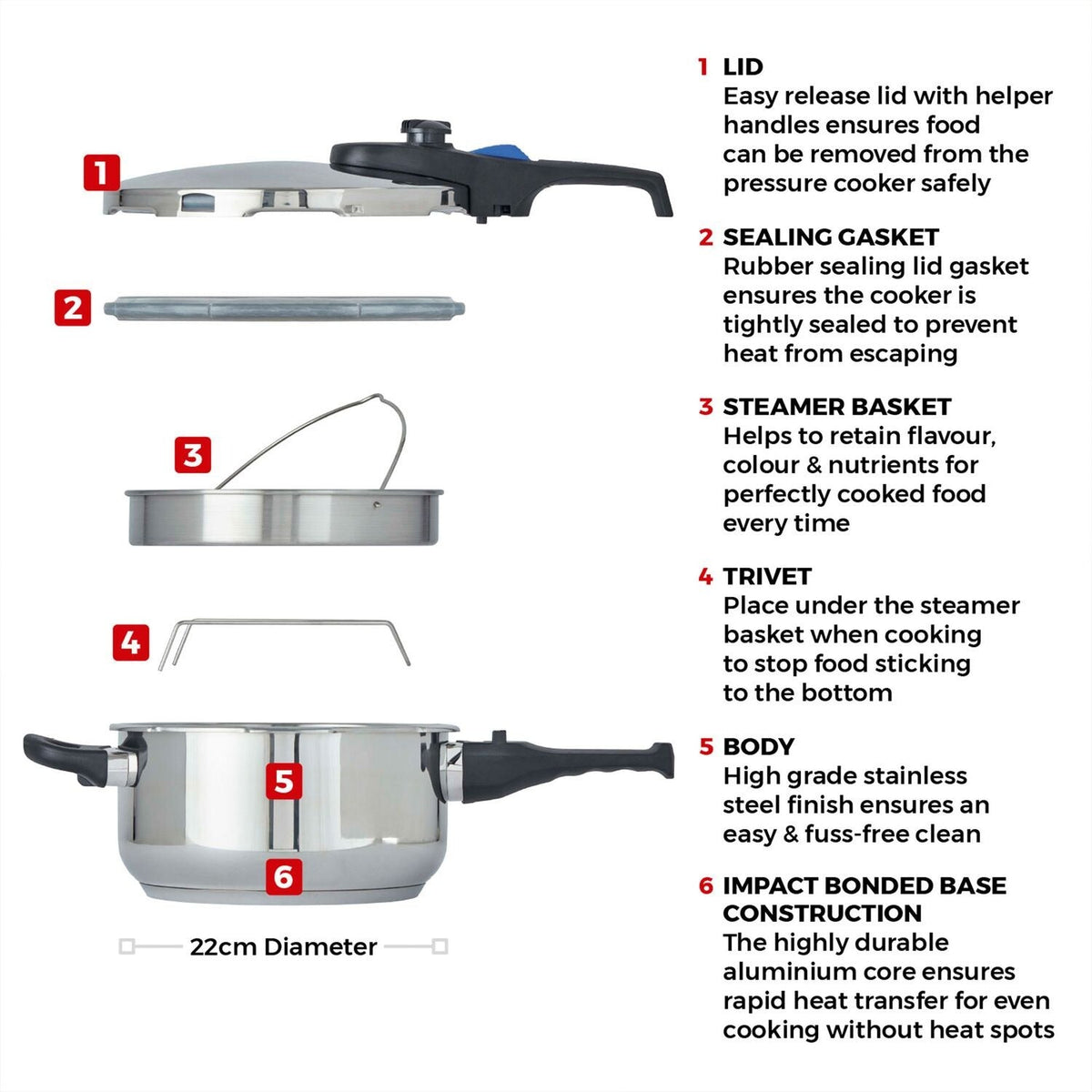 Tower 4L Pressure Cooker T920004S4L