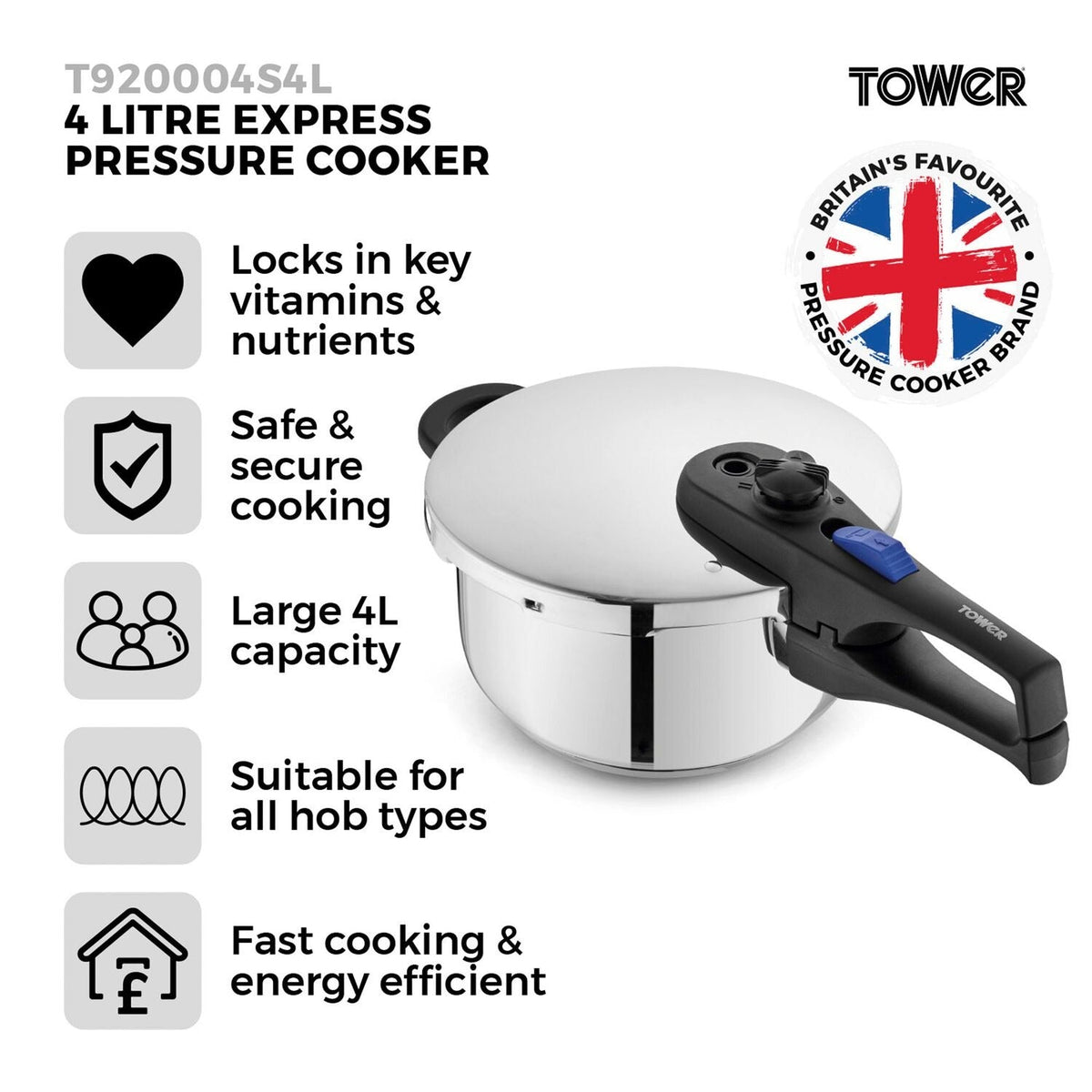 Tower 4L Pressure Cooker T920004S4L