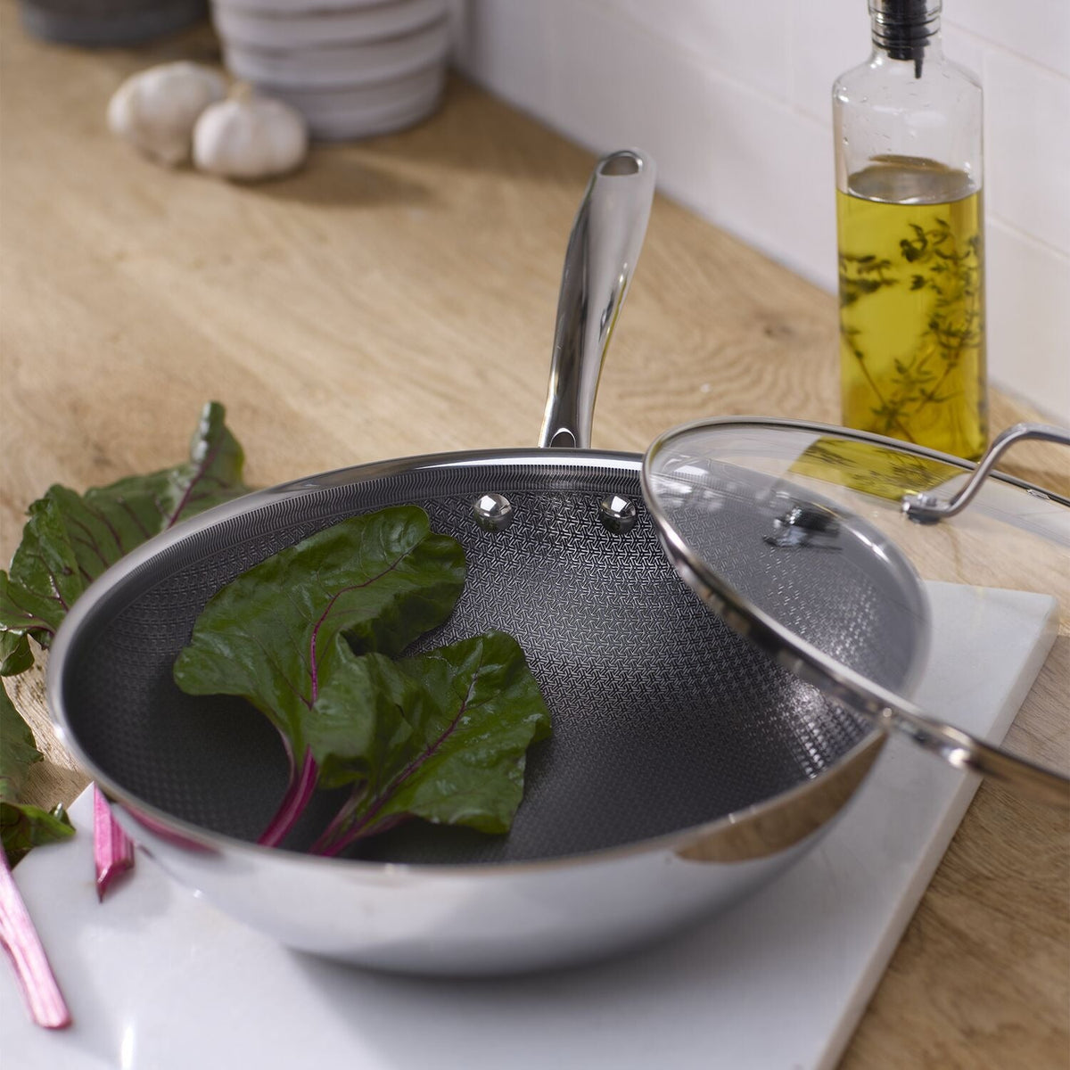 Lakeland Tri-Clad 28cm Wok with Glass Lid