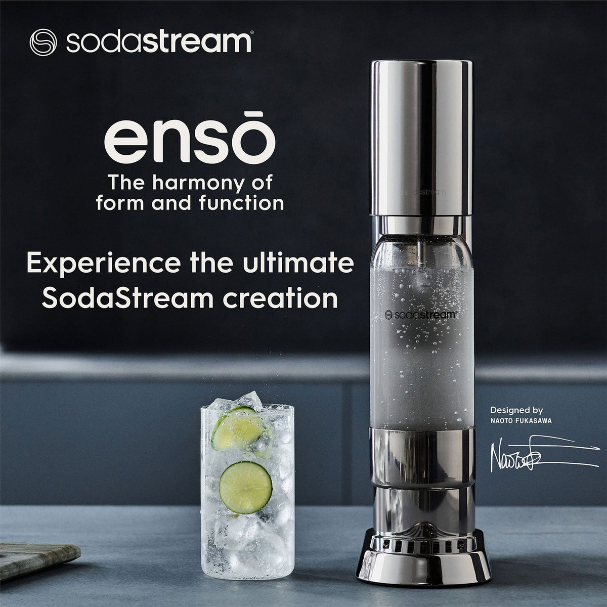 SodaStream Enso Stainless Steel Sparkling Drinks Maker