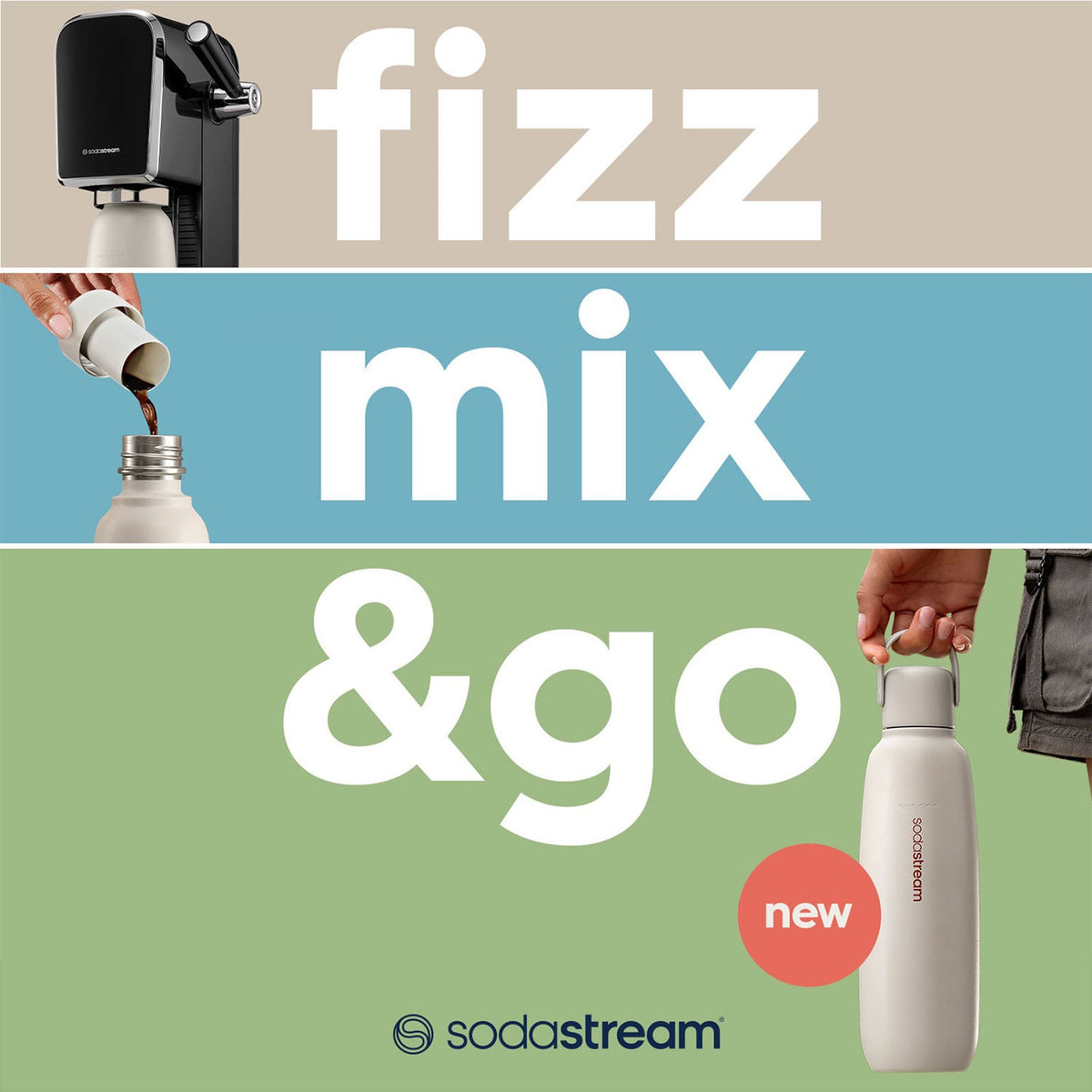 SodaStream Fizz & Go Cool Bottle - Sand