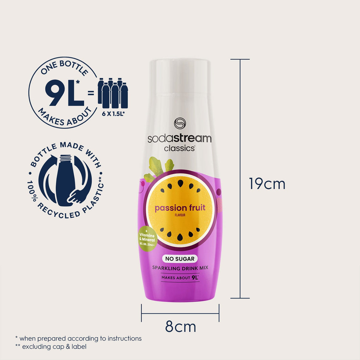 SodaStream Classics Passionfruit Zero Sparkling Drink Mix 440ml