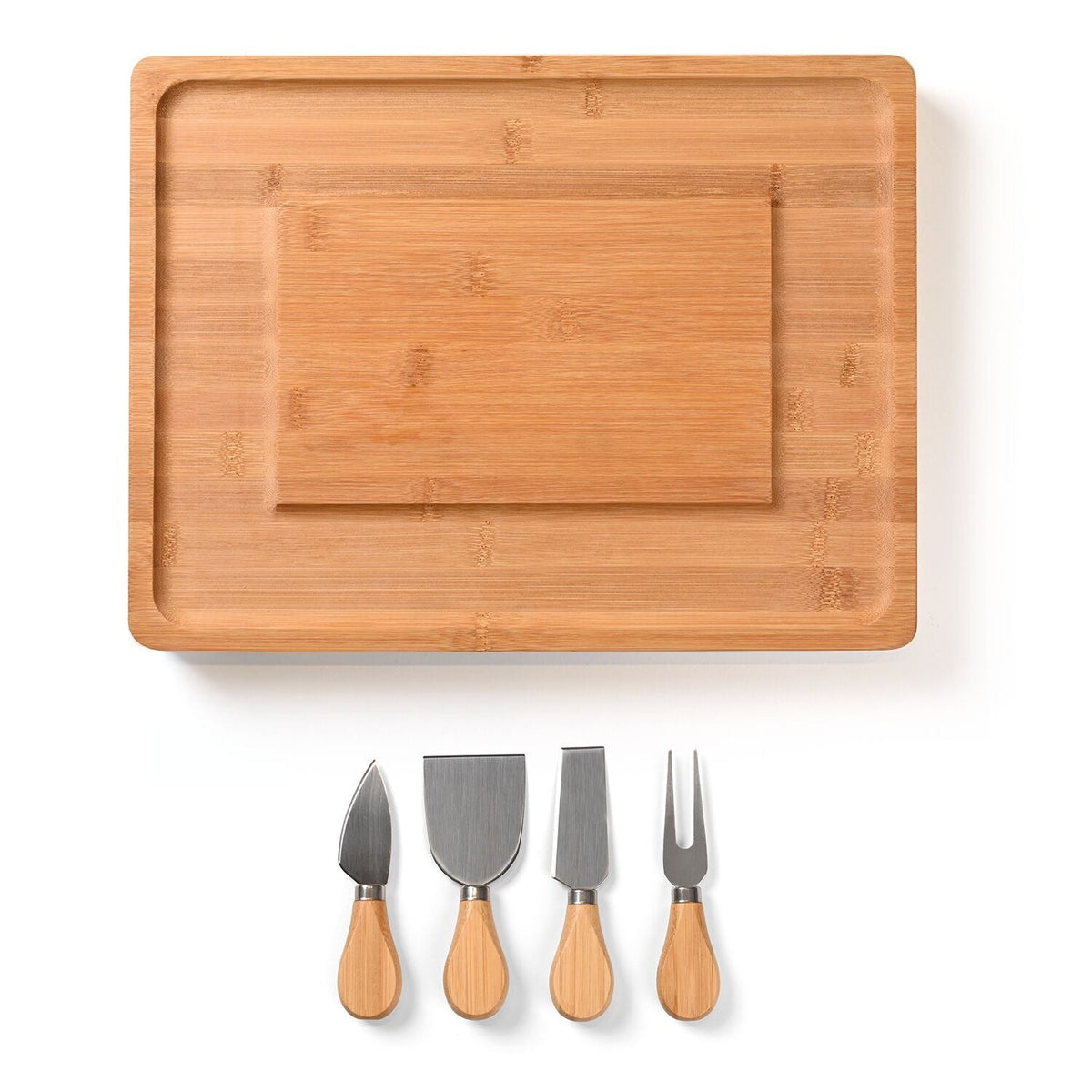 Lakeland Bamboo Cheeseboard with Knives