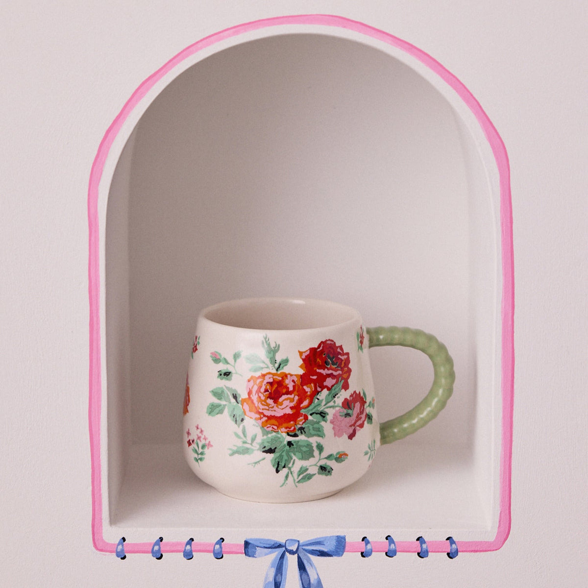 Cath Kidston Archive Rose Red Twisted Handle Billie Mug