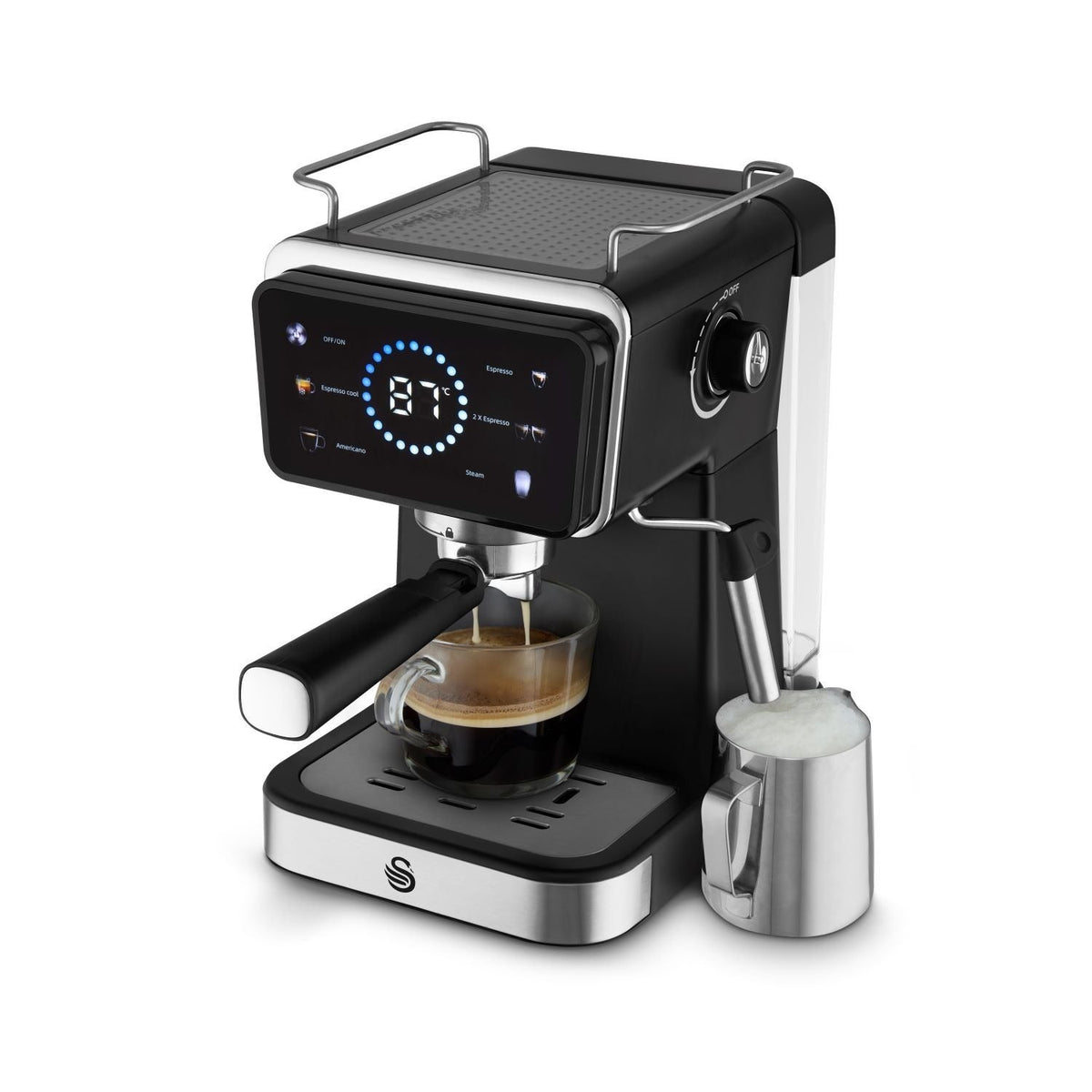 Swan Digital Coffee Machine with Milk Frother