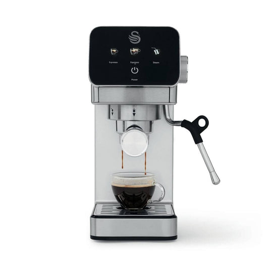 Swan Digital One-Touch Mini Espresso Coffee Machine with Milk Frother