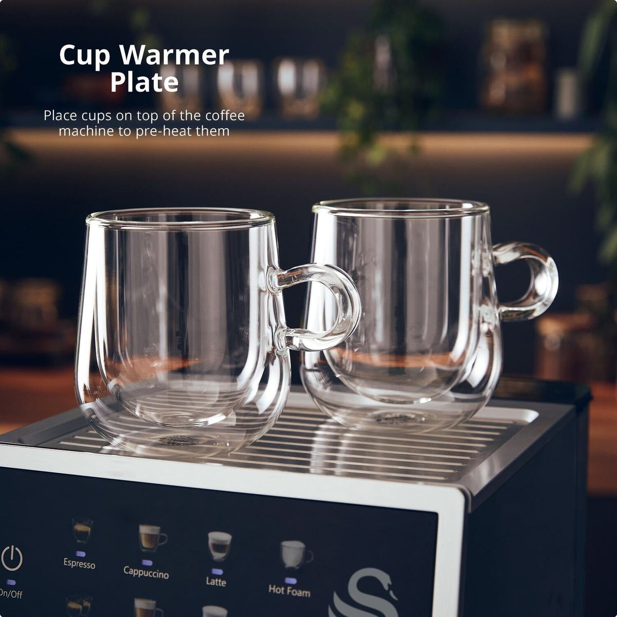 Swan Digital One-Touch Espresso Coffee Machine with Automatic Milk Frother