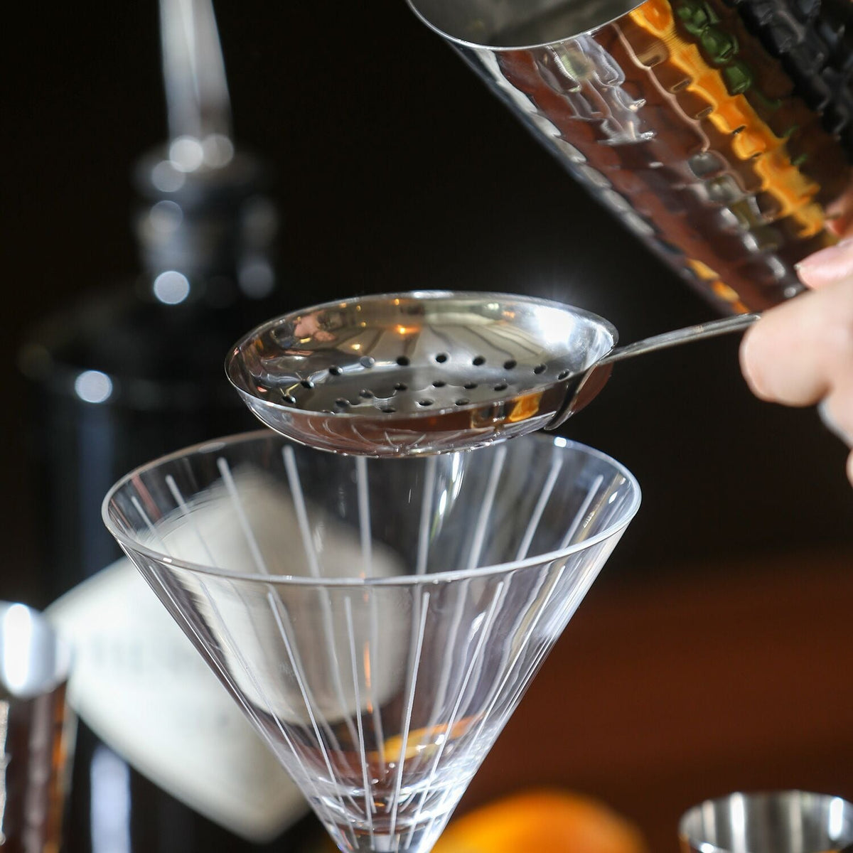 BarCraft 8-Piece Boston Cocktail Maker Set with Hammered Finish