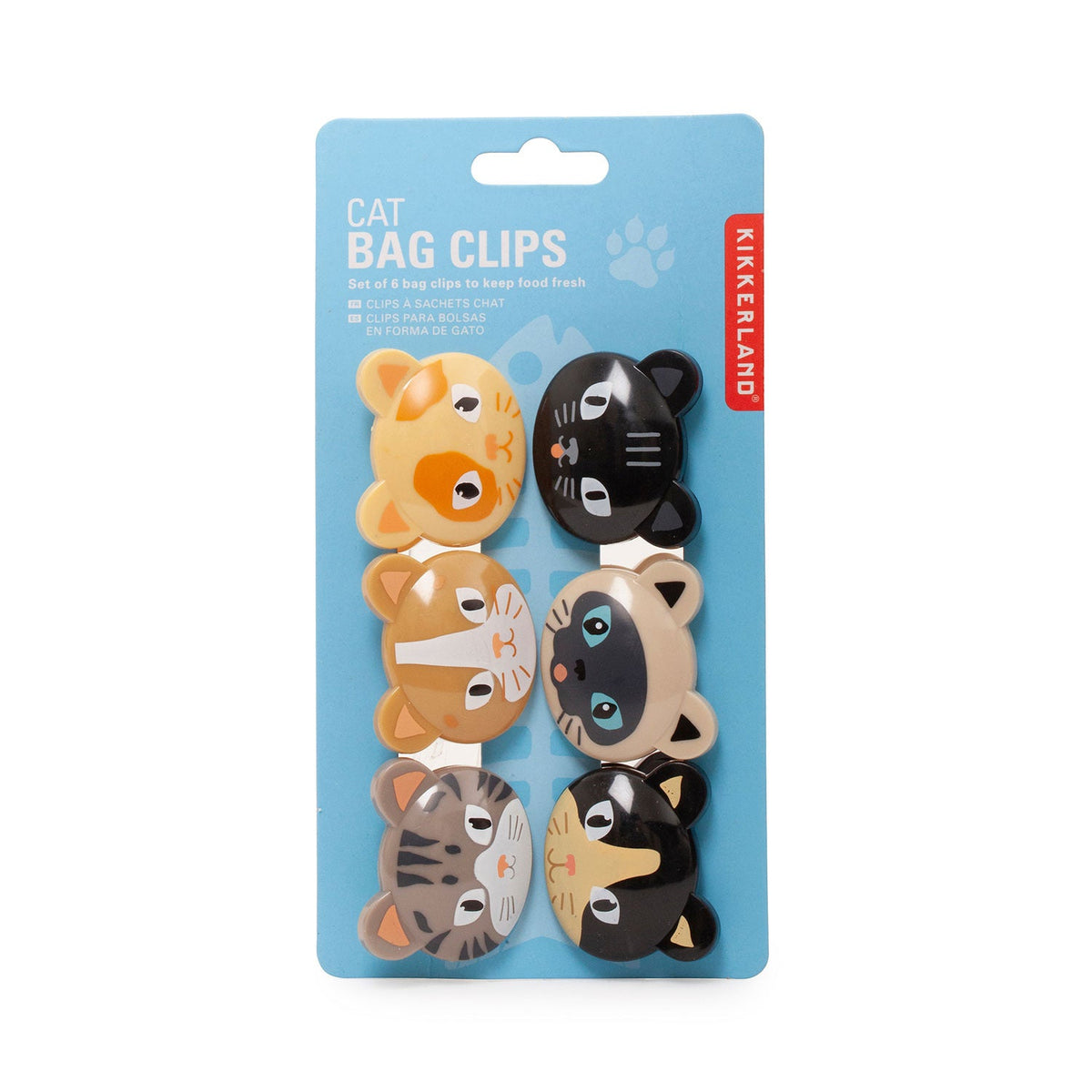Kikkerland 6 Cat Bag Clips