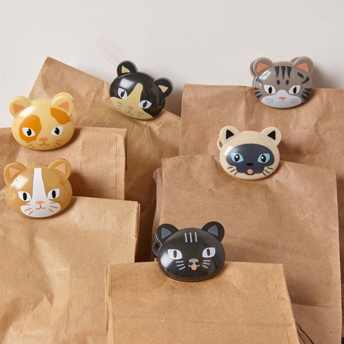 Kikkerland 6 Cat Bag Clips