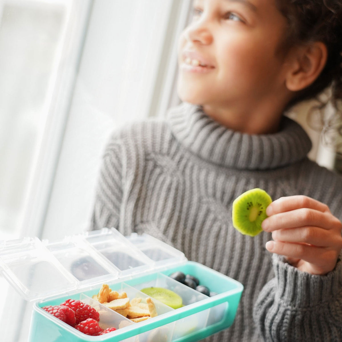 Melii Snackle Box with 4 Compartments - Blue