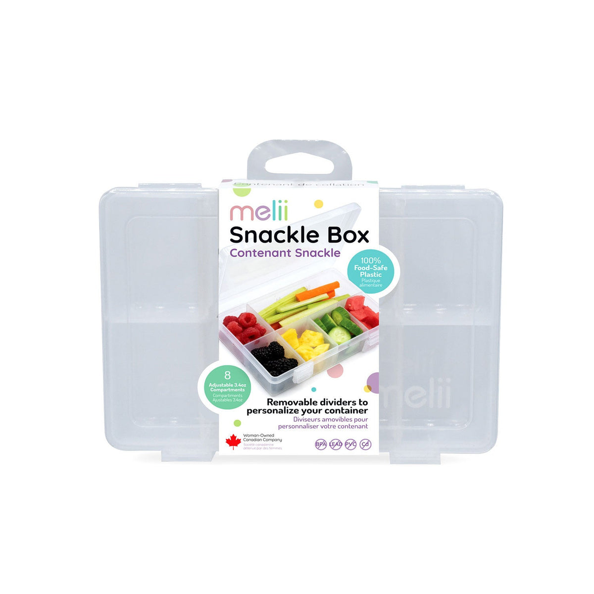 Melii Snackle Box with 8 Compartments - Clear