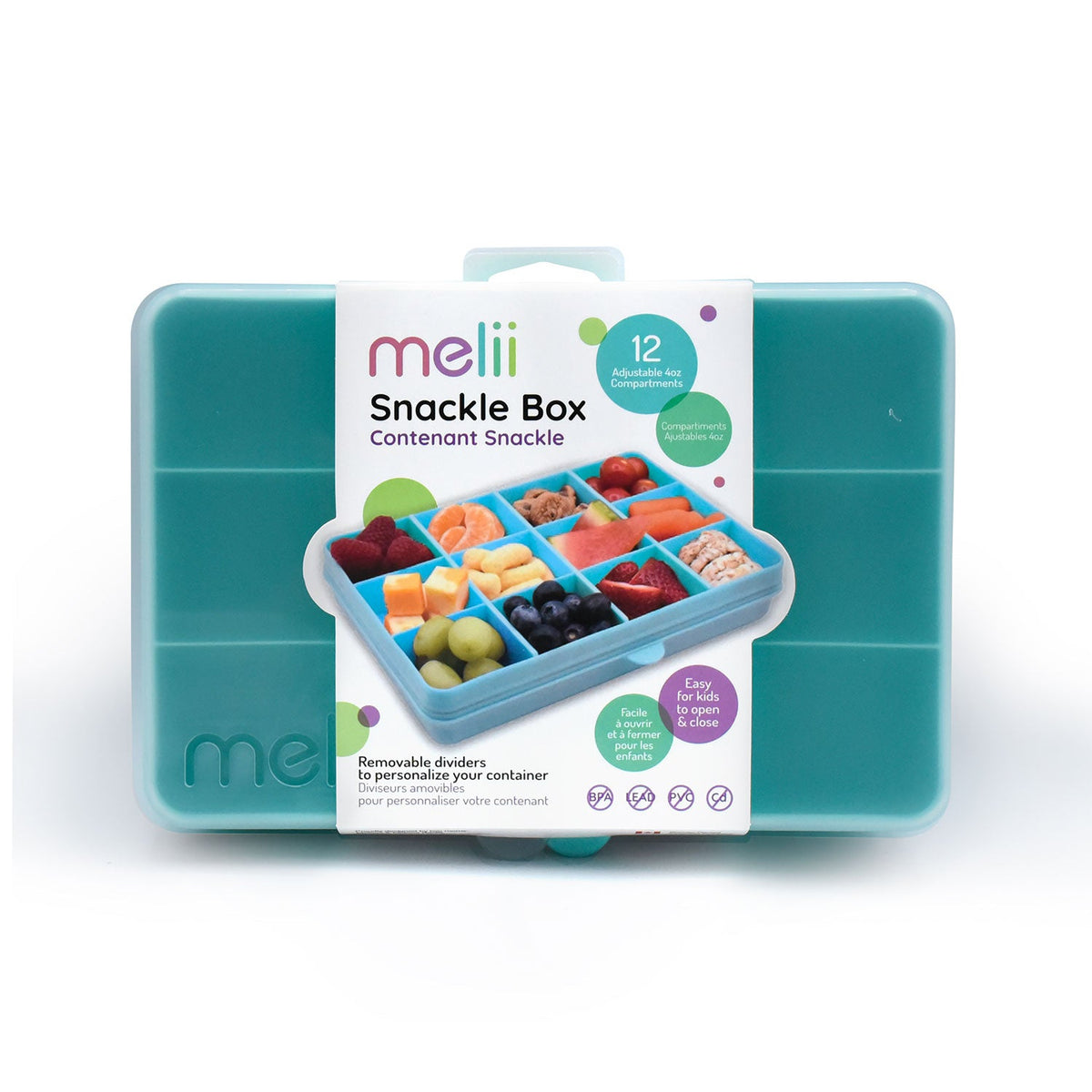 Melii Snackle Box Regular with 12 Compartments - Blue