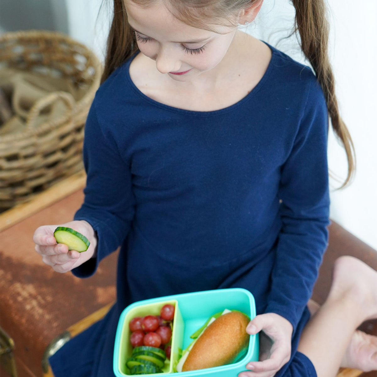 Melii Bento Box with Removable Compartment 880ml - Blue