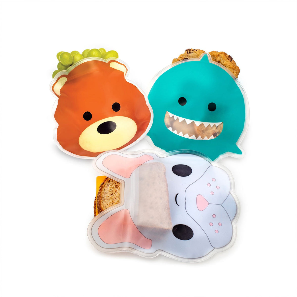 Melii PEVA Reusable Snack Animal Bags – Pack of 6