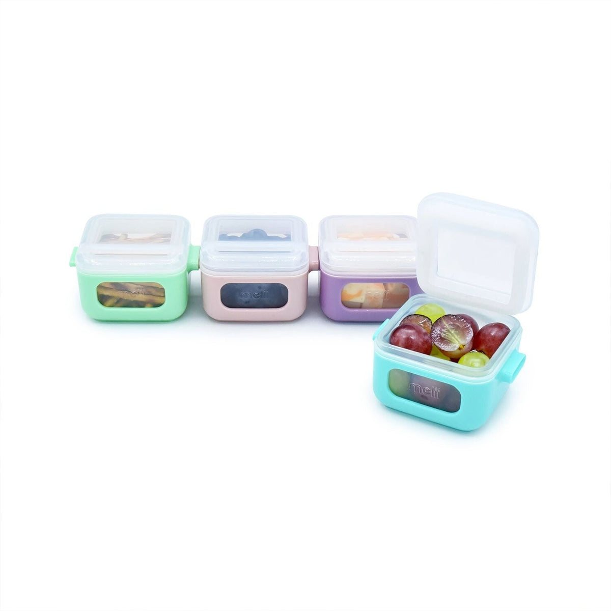 Melii Snap & Go Cubes Snack Boxes – Pack of 4.
