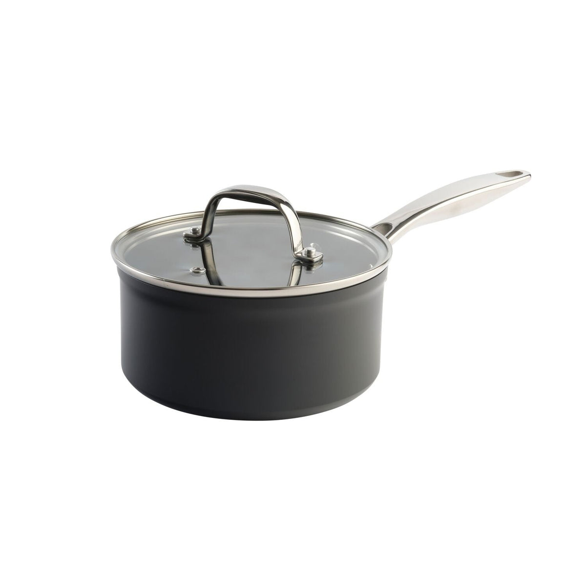 Lakeland Hard Anodised 16cm Saucepan with Glass Lid