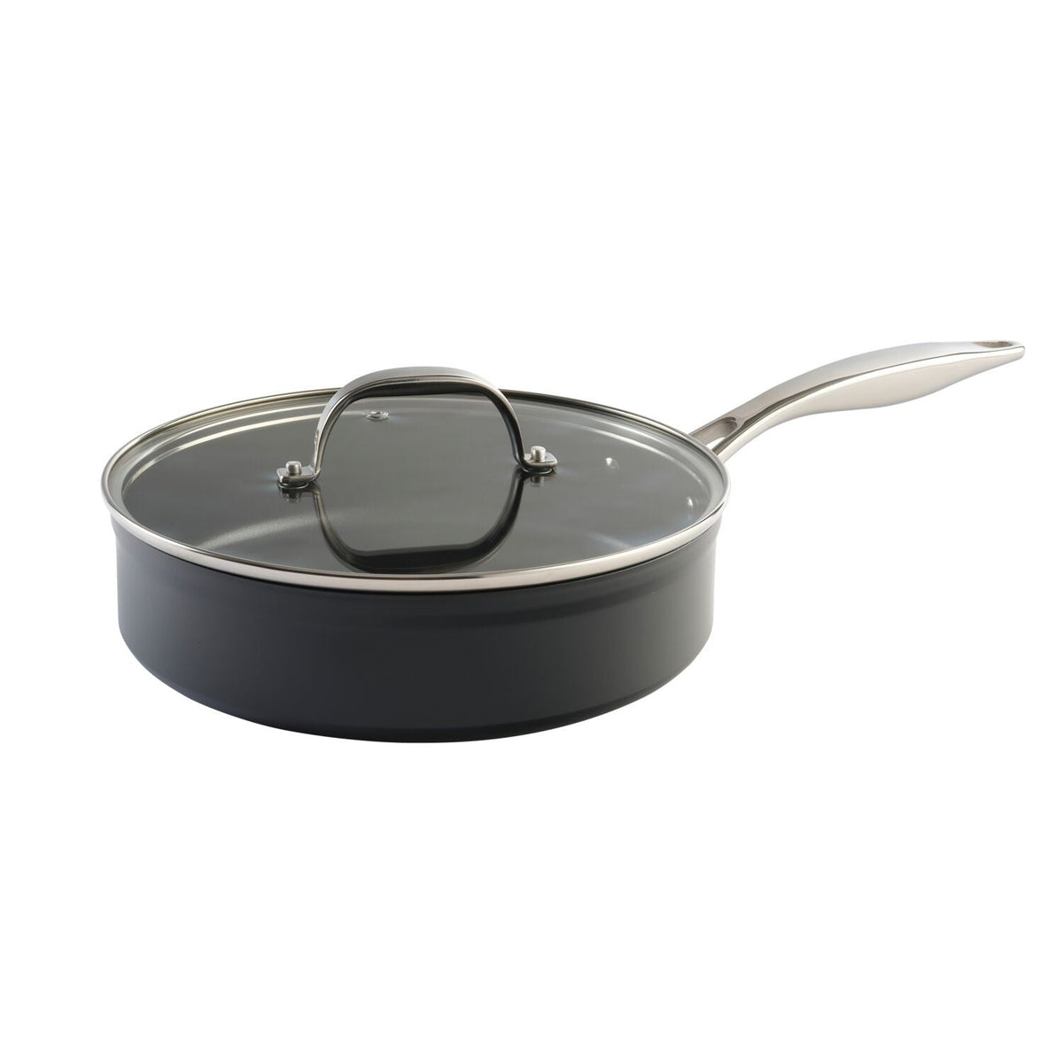 Lakeland Hard Anodised 24cm Sauté Pan with Glass Lid