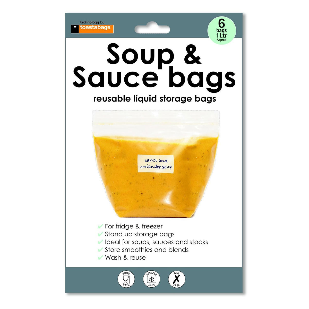 Soup & Sauce Bags 1 Litre 6 Pack