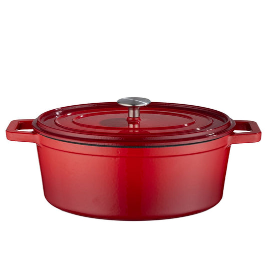 Lakeland Cast Iron 29cm Oval Casserole Red