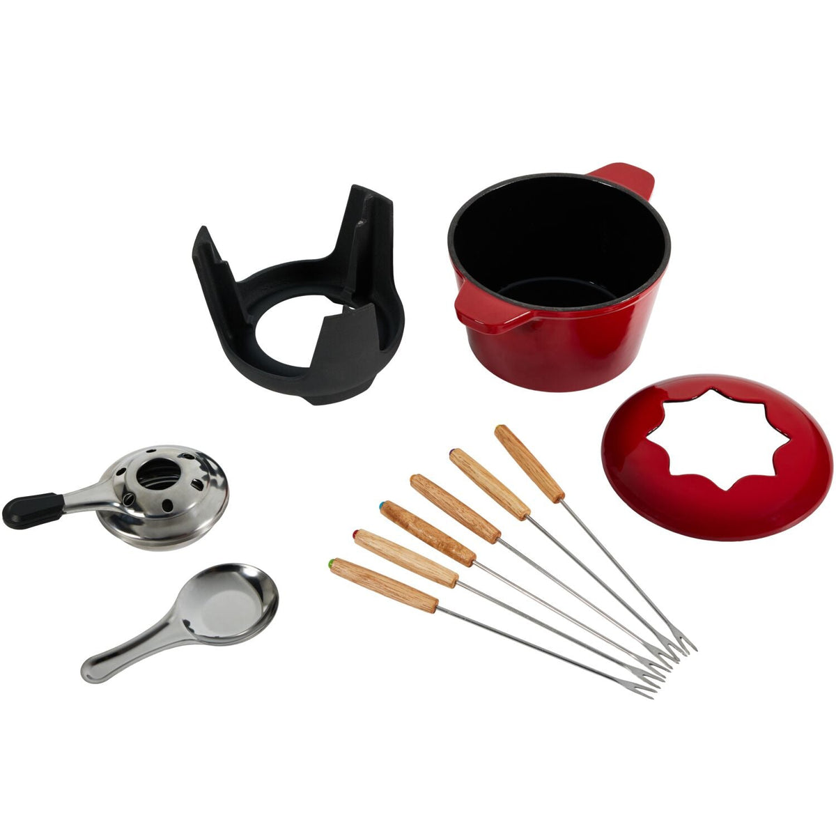 Lakeland Enamel Cast Iron Fondue Set
