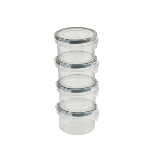 4 Lakeland Clip Mini Round Food Storage Boxes 80ml
