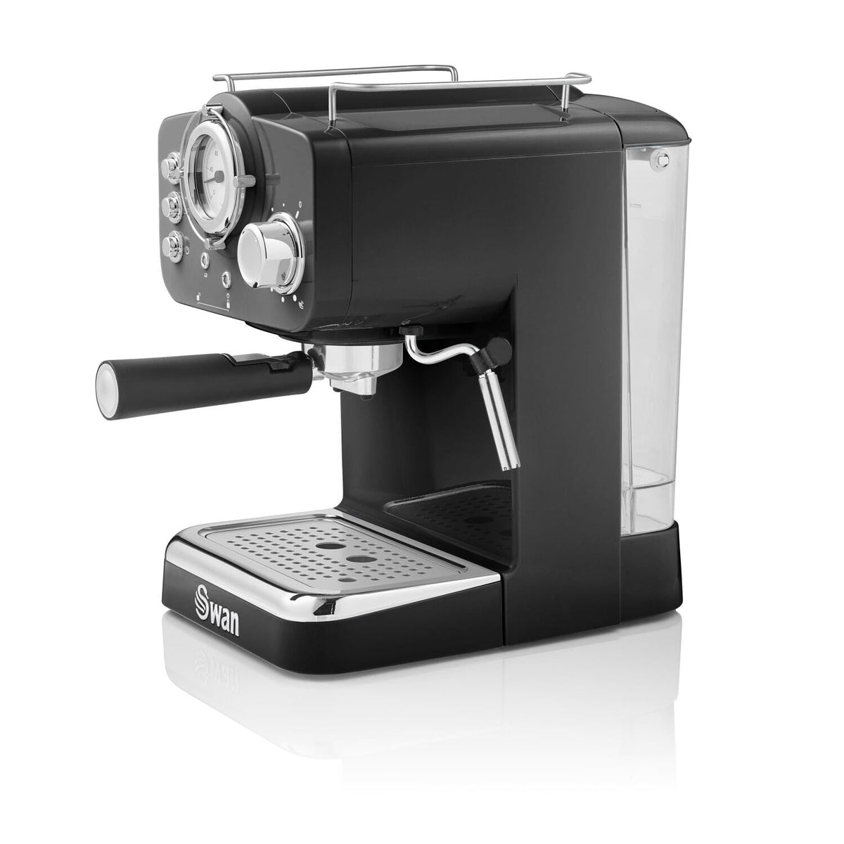 Swan Retro Pump Espresso Coffee Machine - Black