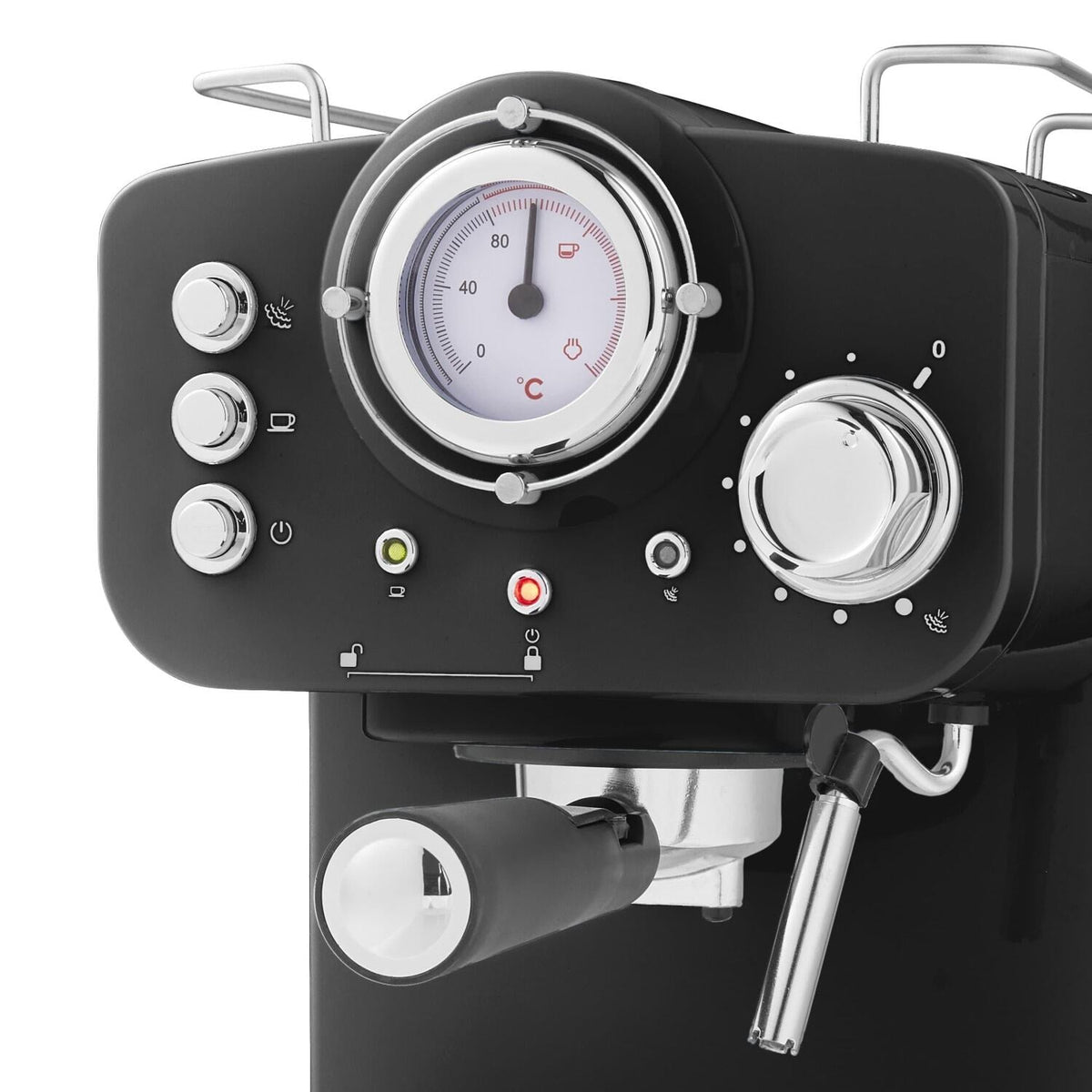Swan Retro Pump Espresso Coffee Machine - Black