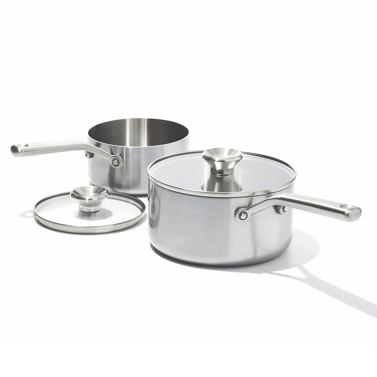 OXO Tri‑Ply Stainless Steel Mira 16cm & 20cm Saucepan Set