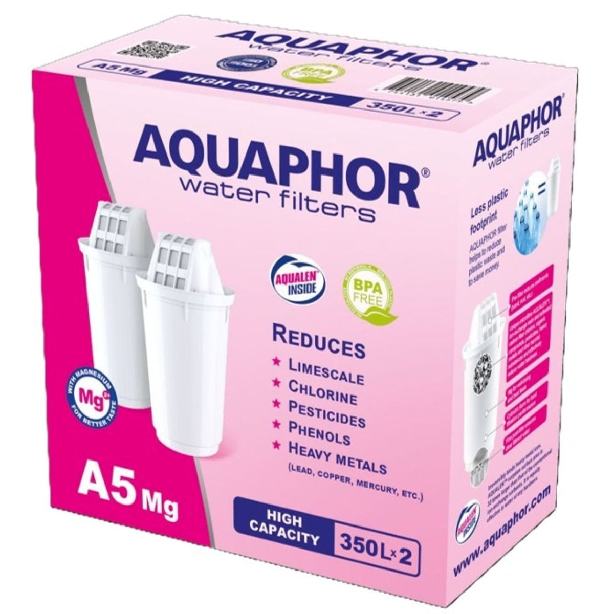 Aquaphor A5 350L Magnesium Release Water Filter Cartridges – Pack of 2
