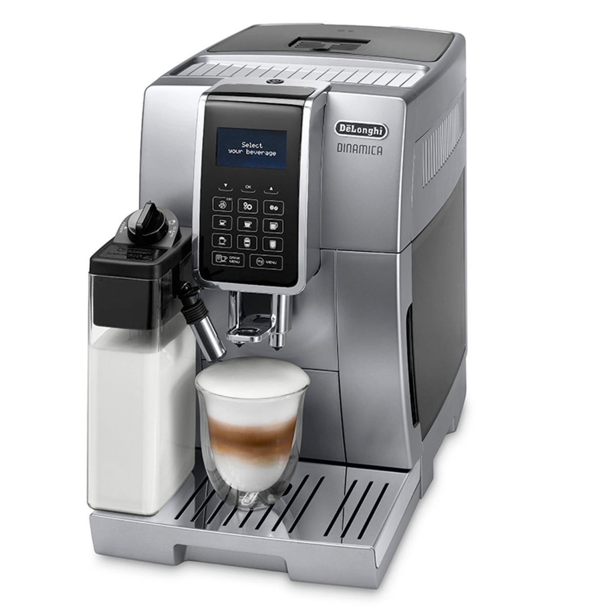 De’Longhi Dinamica Bean-to-Cup Coffee Machine Silver ECAM 350.75.S