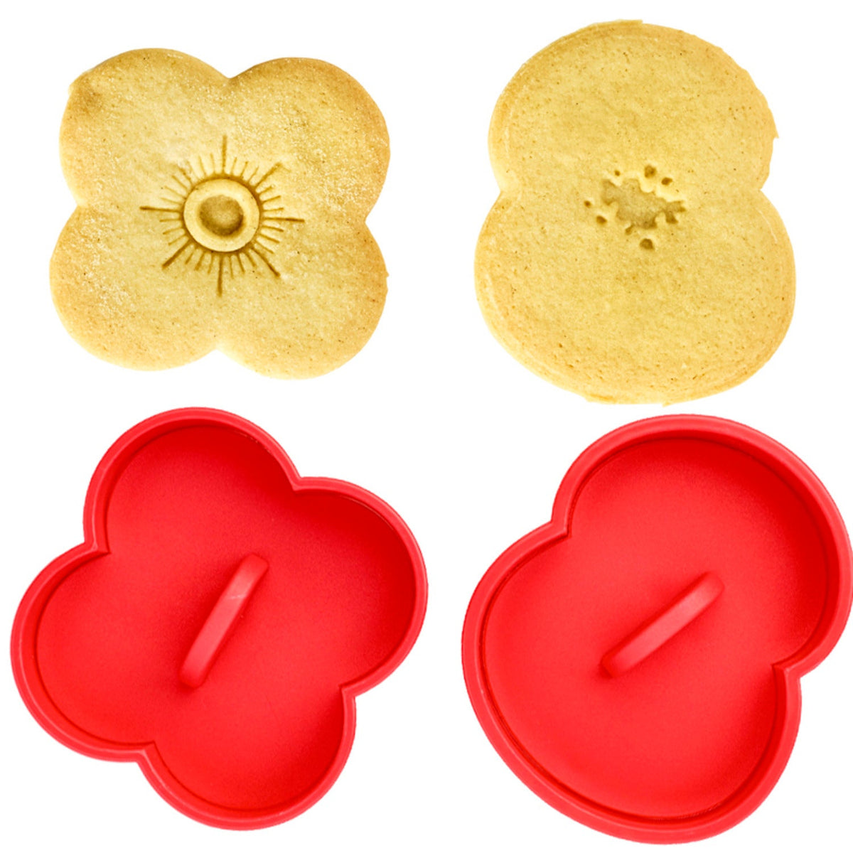 2 Poppy Cookie Cutters with Press Insert and RBL Charity Donation